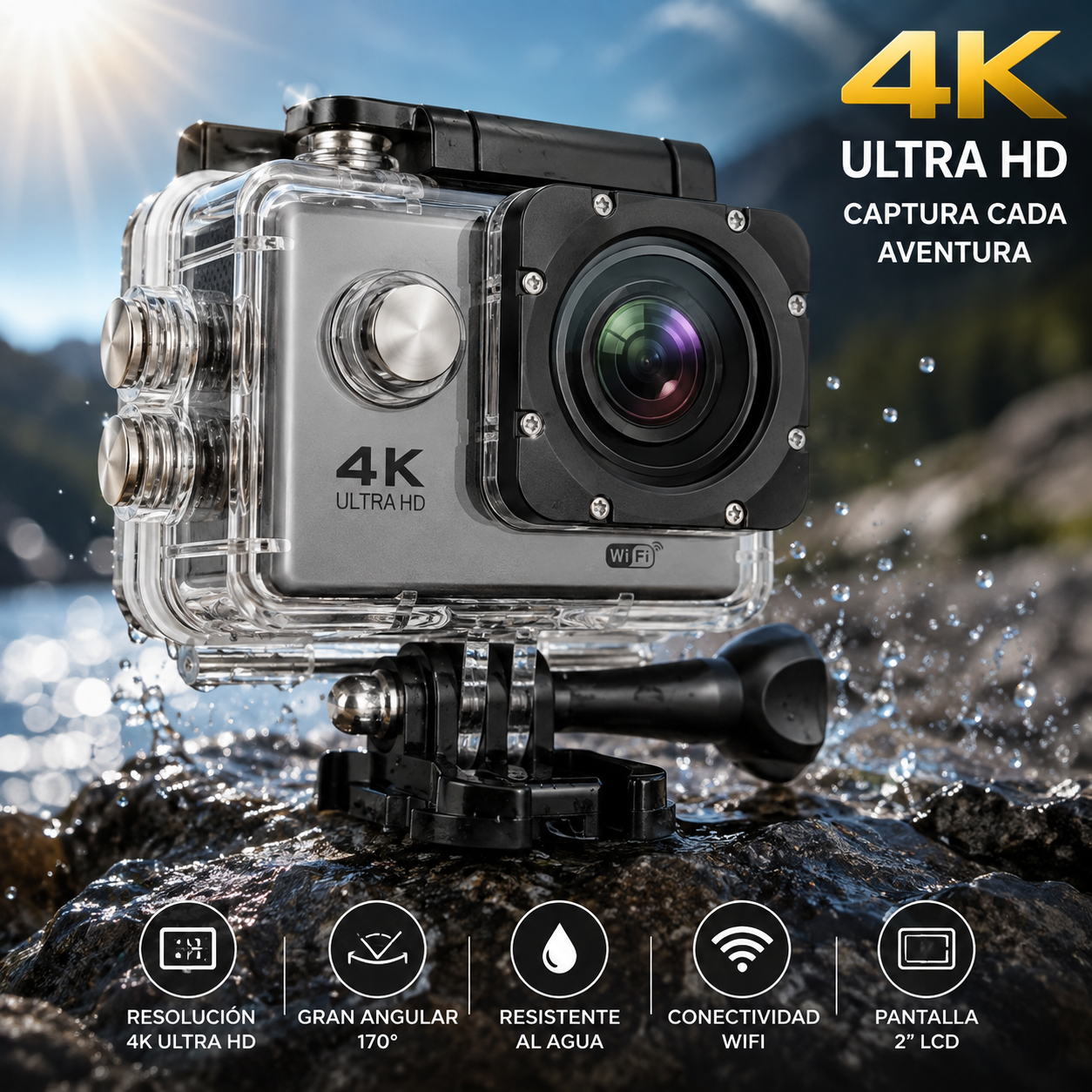 🔥 LIQUIDACIÓN DE STOCK: - CÁMARA GOPRO 4K + FUNDA ULTRARRESISTENTE DE REGALO - [PROMOCIÓN DE CUMPLEAÑOS]